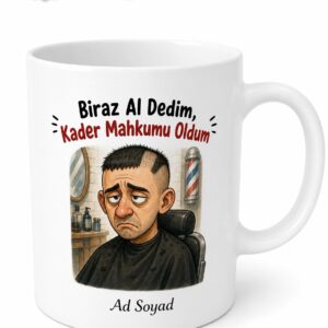 Berberde Saçı Fazla Kesilen Hüzünlü Erkek Esprili Kupa Bardak Hediye
