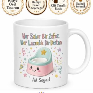Tuvalet Eğitimi Lazımlık Macerası Başarı Çıkartması Sabır Testi Kupa Bardak Hediye