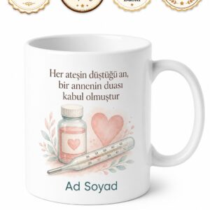 Ateş Düşürücü Şurup Veren Annelere Saati Gelen İlaç Ateş Takibi Kupa Bardak Hediye
