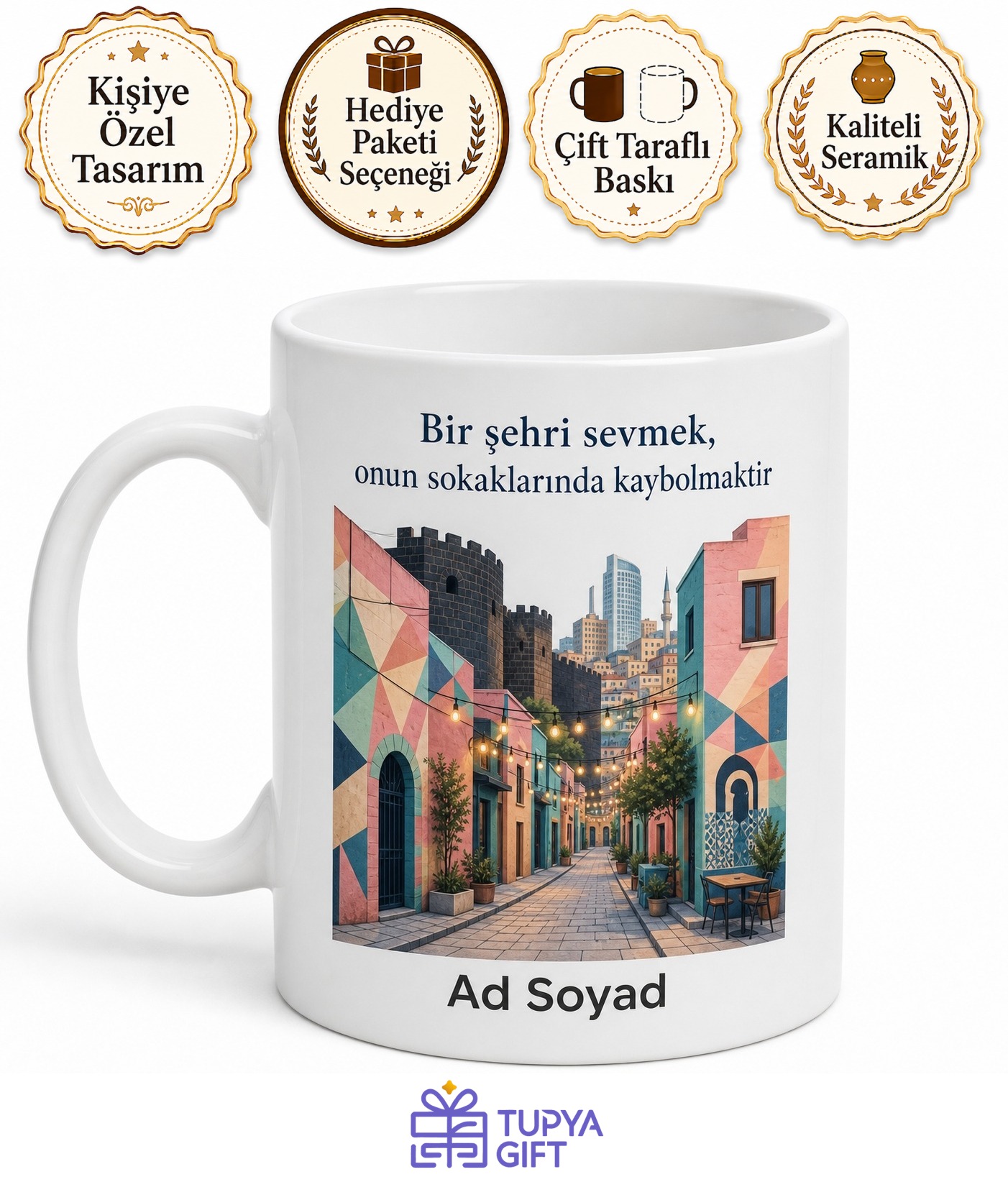 Diyarbakır Yenişehir Modern Yaşam Sanat Sokağı Şehir Ruhu Kupa Bardak Hediye