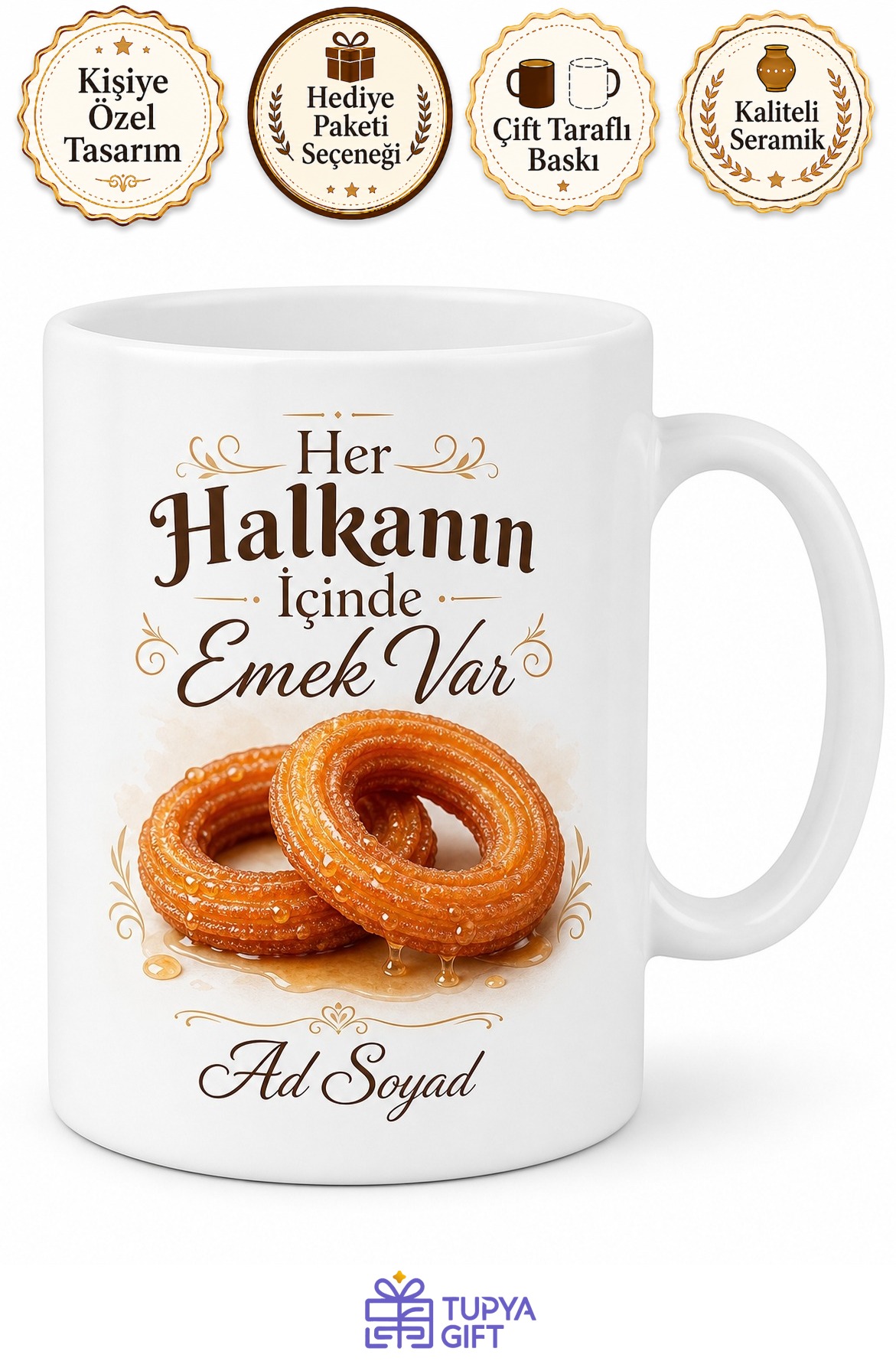 Halka Tatlısı Yapanlara Sokak Tatlısı Kupa Bardak Hediye Porselen