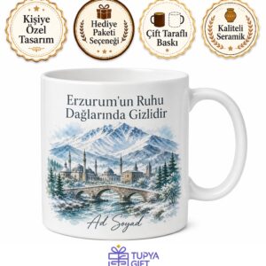 Erzurum Çat İslam Eserleri Doğal Güzellikler Palandöken Havası Kupa Bardak Hediye