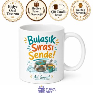 Bulaşık Sırası Sende Esprili Ev Arkadaşı Çay Kahve Kupası Hediye Bardak