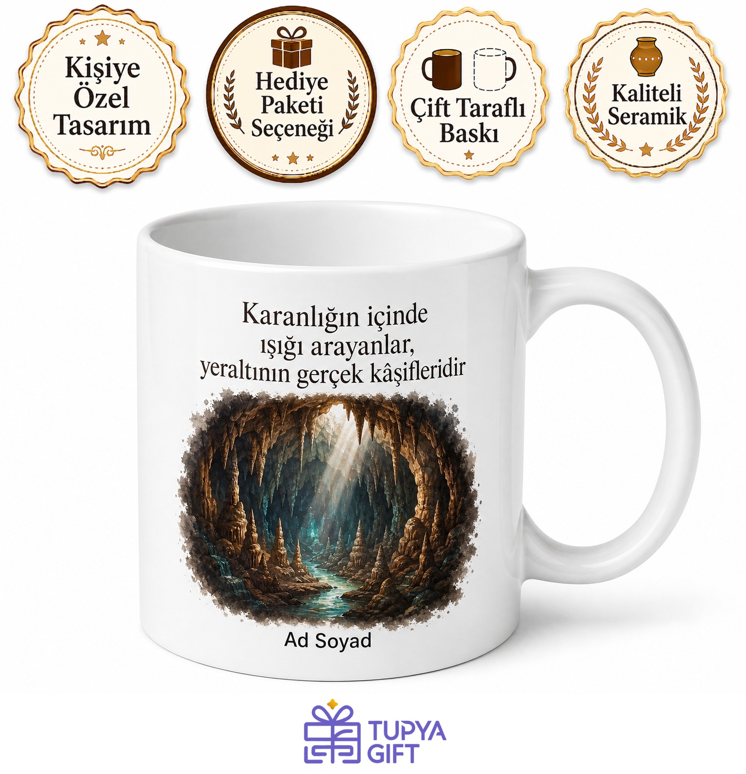 Dünya Mağara Günü Yeraltı Güzelliklerini Keşfedenlere Özel Tasarım Kupa Bardak Hediye