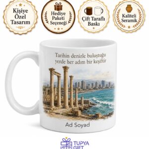 Mersin Mezitli Soli Pompeiopolis Antik Kenti Sahil Yürüyüşü Modern Şehir Kupa Bardak Hediye