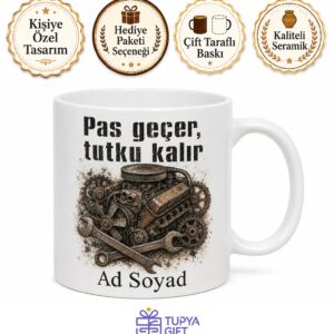 Klasik Araç Restore Edenlere Garaj Tozu Paslı Parça Kupası Hediye Bardak