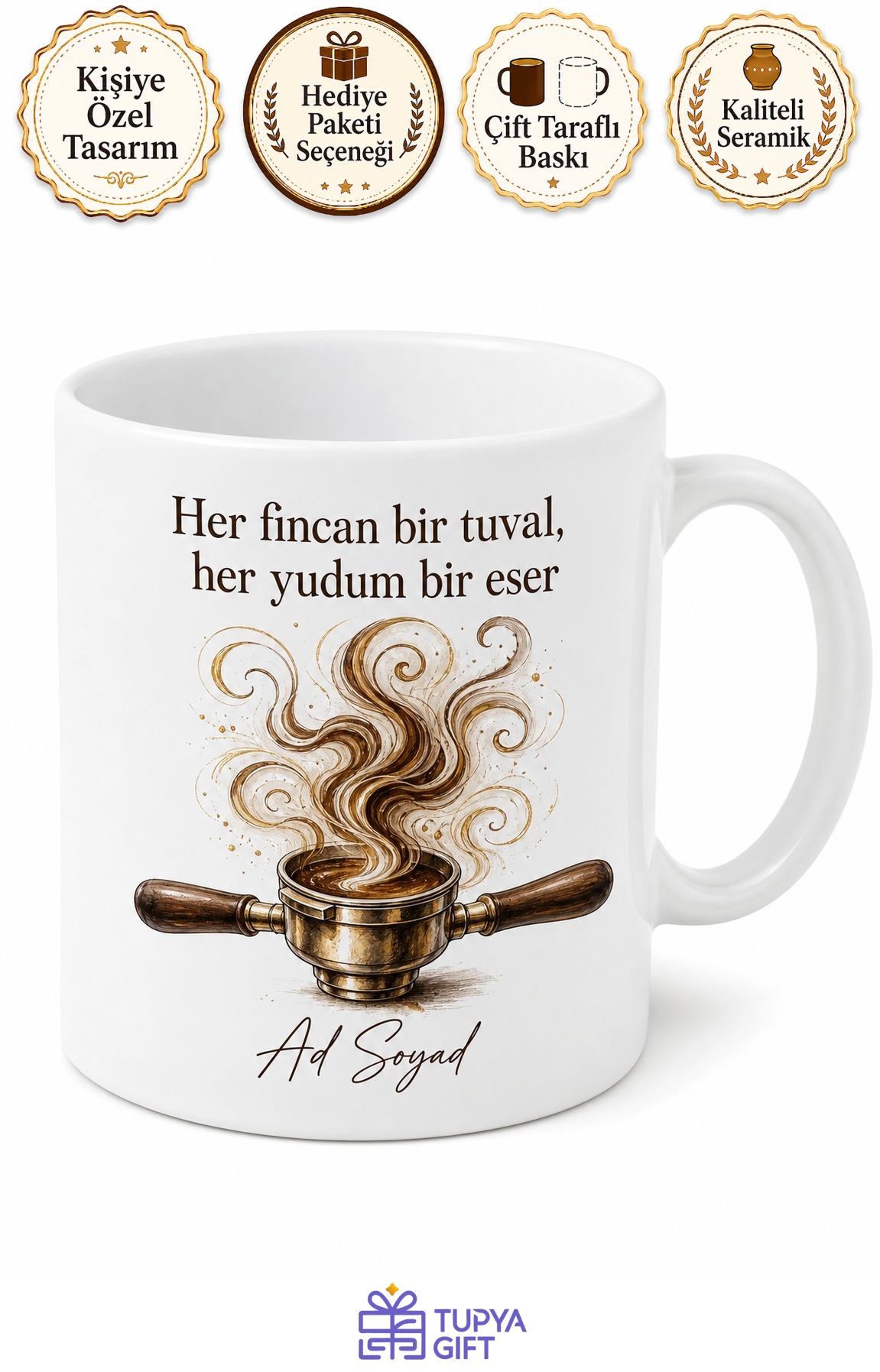 Kahvenin Sanatçısı Barista Özel Tasarım Çay Kupası Hediye Bardak