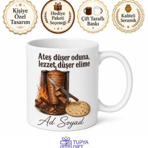 Dönerciye Yaprak Kesim Odun Ateşi Lavaş Arası Usta İşi Döner Bıçağı Kupa Hediye