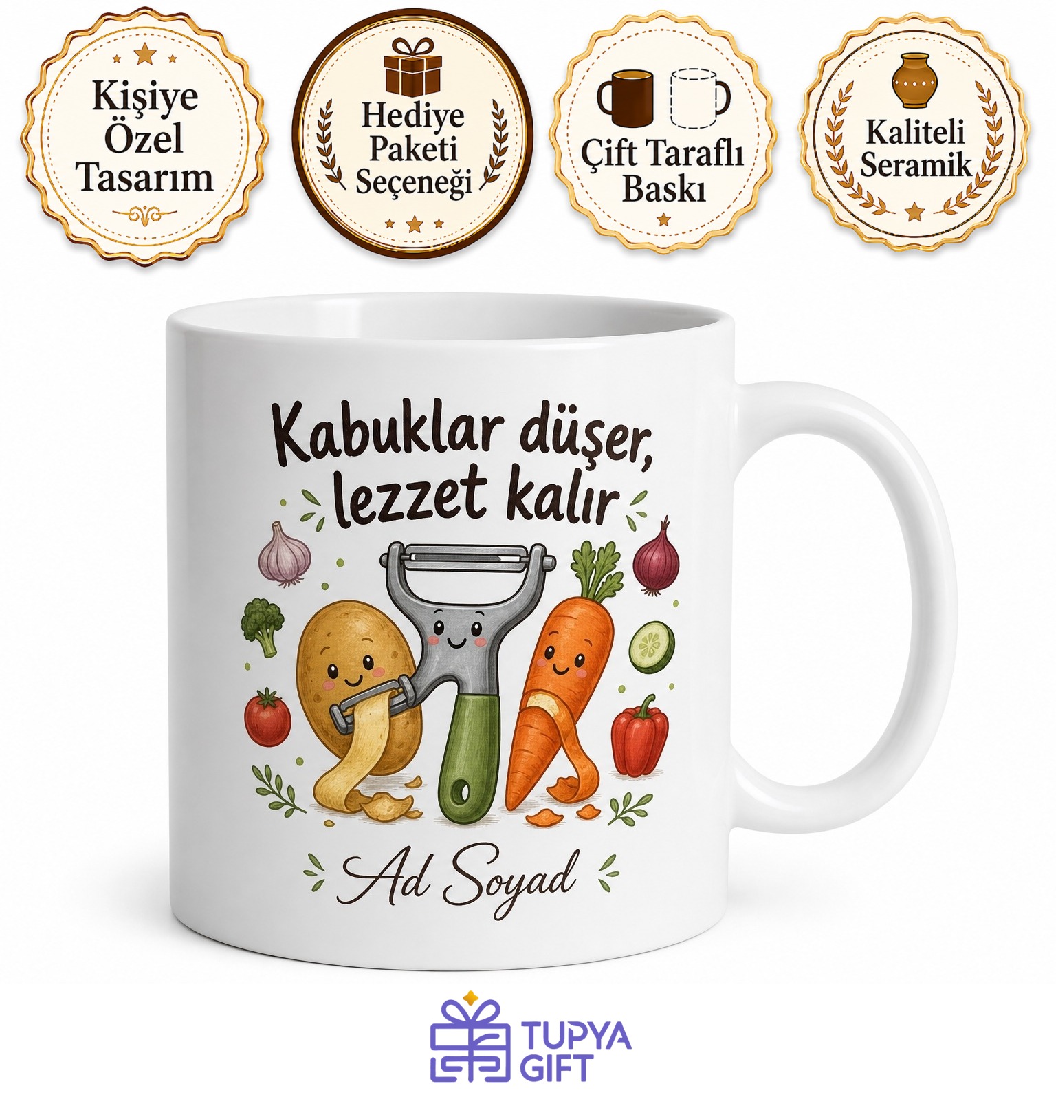 Soyacak Kullananlara Patates Soyacağı Havuç Soyacağı Kabuk Soyucu Hediye Kupa Bardak