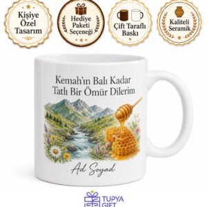 Erzincan Kemah Hatıra Kupa Doğal Bal Soğuk Sular Dağ Havası Hediye Bardak