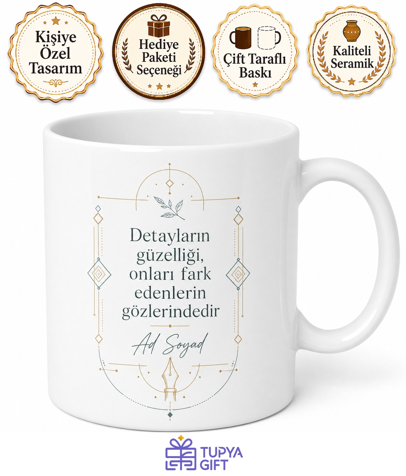 Detaycı Arkadaşa İnce Düşünen İnce Fikirli Detayların Güzelliği Kupa Hediye