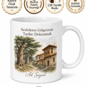 Antalya Elmalı Sedir Ormanları Tarihi Elmalı Evleri Kupa Bardak Hediye