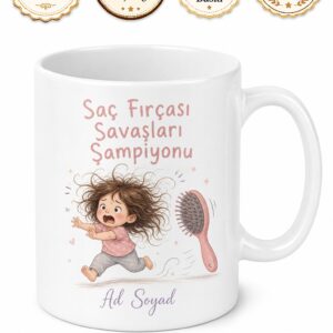 Saç Taramayı Sevmeyen Çocuklara Saç Fırçası Savaşları Komik Kupa Bardak Hediye
