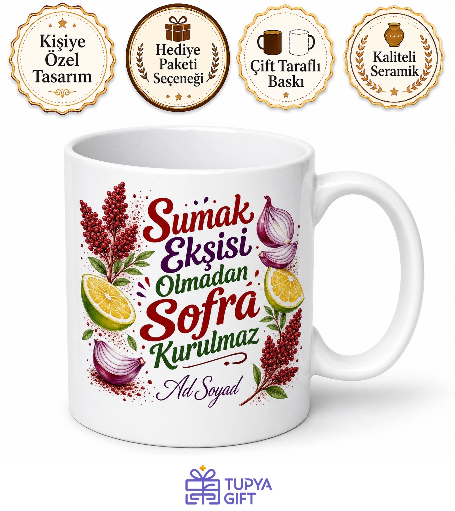 Sumak Ekşisi Soğan Salatası Ekşi Sever Kupa Bardak Komik Hediye