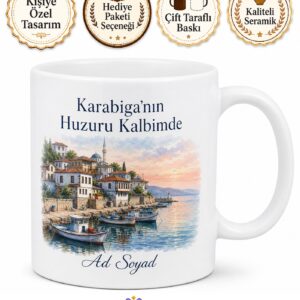 Çanakkale Biga Karabiga Sahili Tarihi Şehir Ruhu Çay Kupası Hediye Bardak