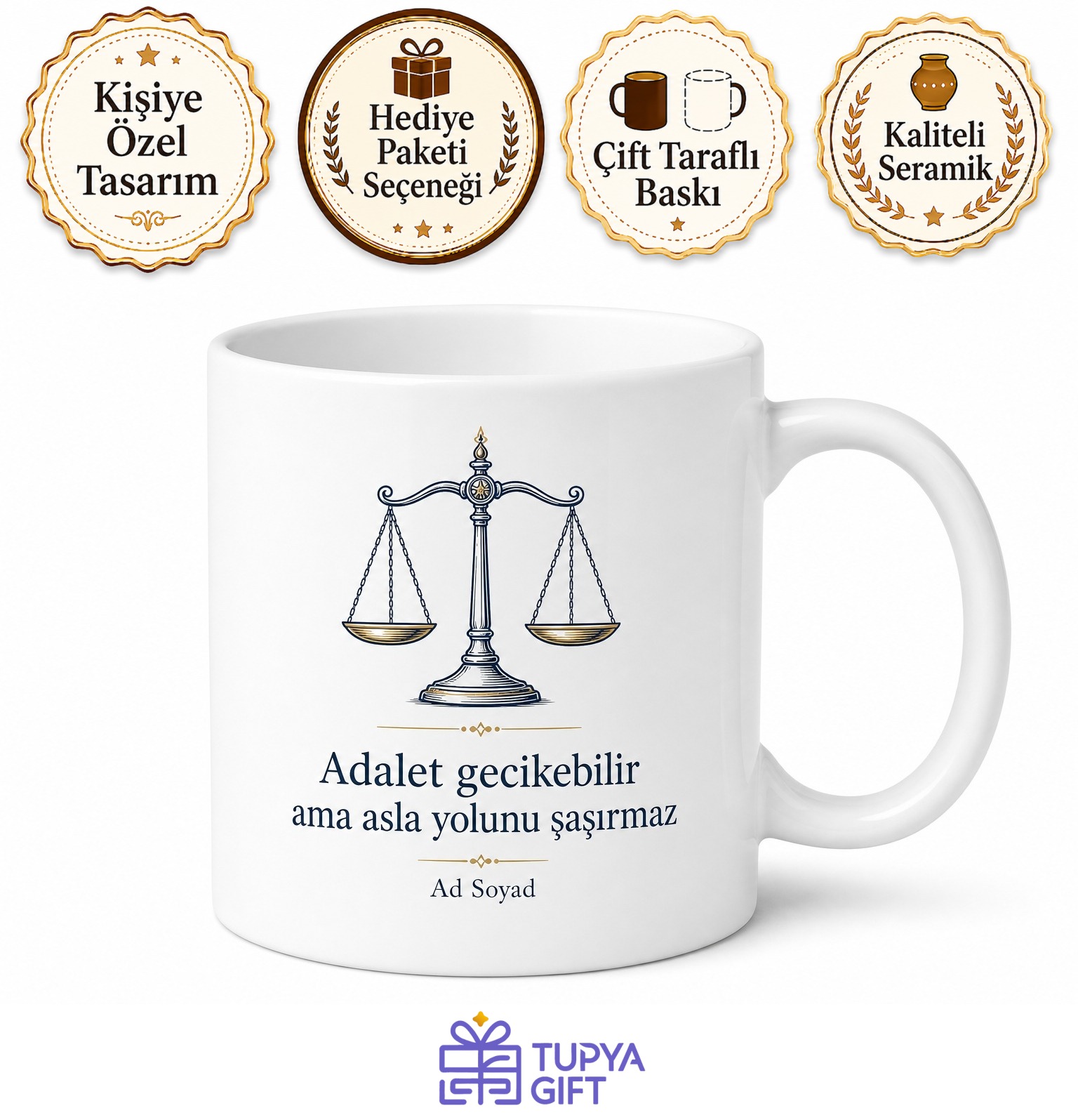 Adaletin Temsilcisi Dünyanın En İyi Avukatı Kahve Kupası Bardak Hediye