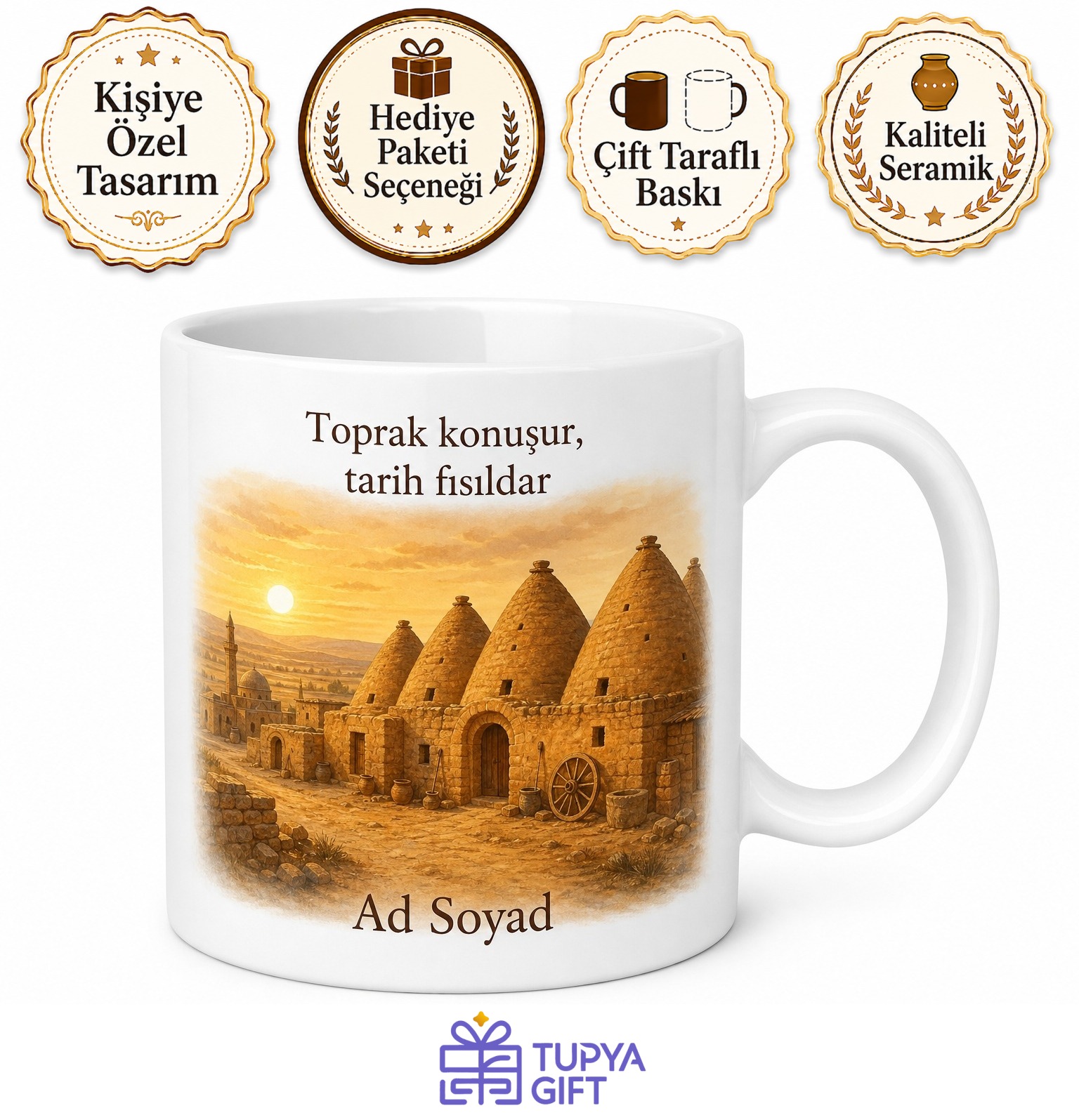 Harran Konik Evleri Çöl Sıcağı Ve Mezopotamya Ruhu Kahve Kupası Hediye Bardak