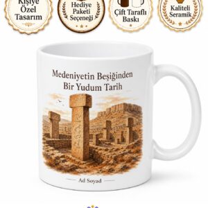 Diyarbakır Ergani Hilar Mağaraları Çayönü Antik Kenti Seramik Kupa Bardak Hediye