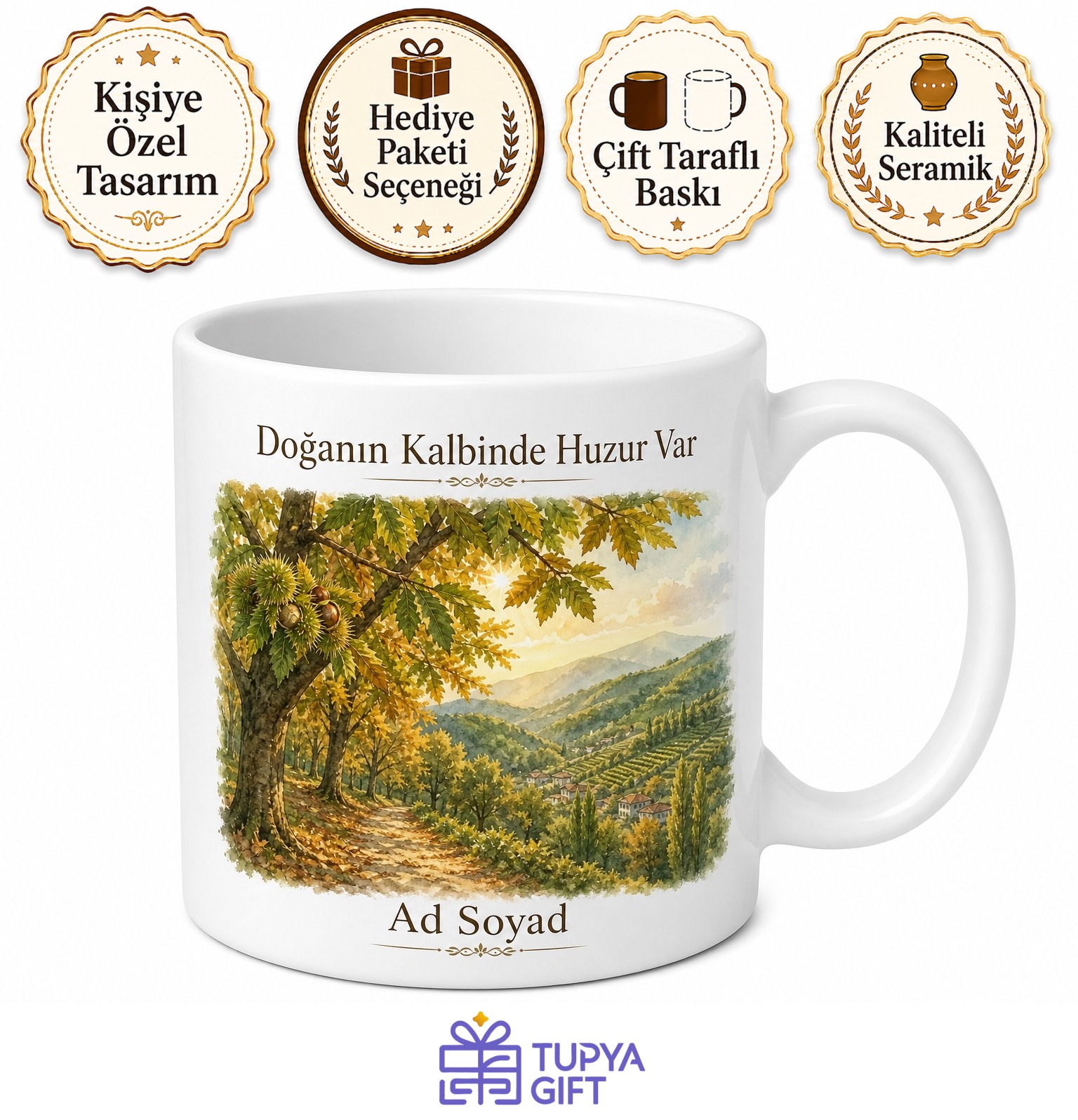 Aydın Köşk Doğal Güzellikleri Kestane Ormanları Kupa Bardak Hediye