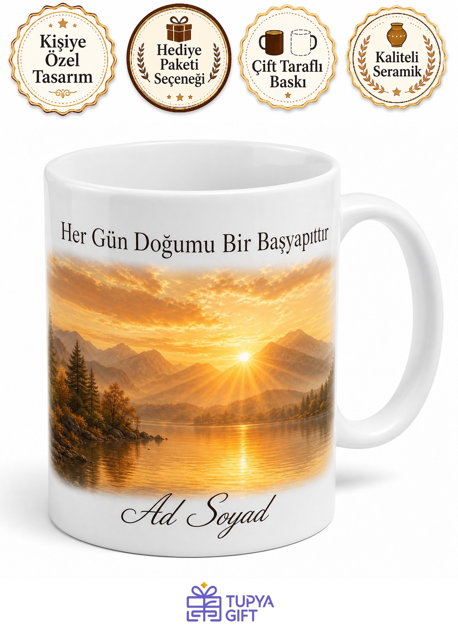 Manzara Çekenlere Altın Saatler Gün Doğumu Geniş Açı Doğa Güzelliği Kupa Bardak Hediye