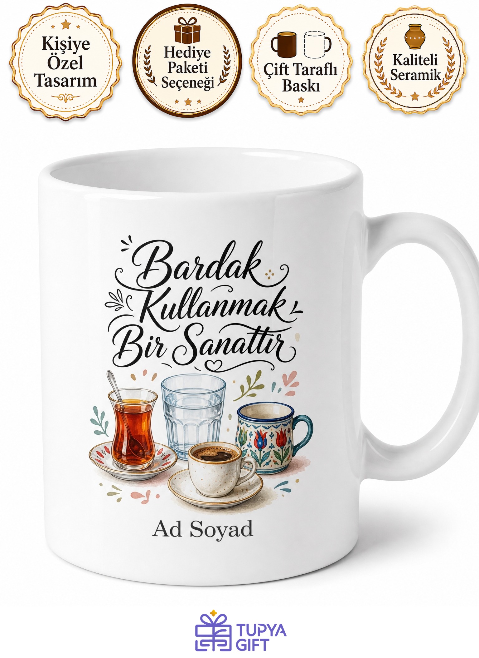 Bardak Kullananlara Su Bardağı Çay Bardağı Kahve Fincanı Kupa Bardak Hediye