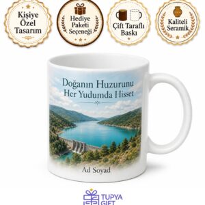 Çorum Dodurga Obruk Barajı Doğa Harikası Serin Sular Çay Kupası Hediye Bardak