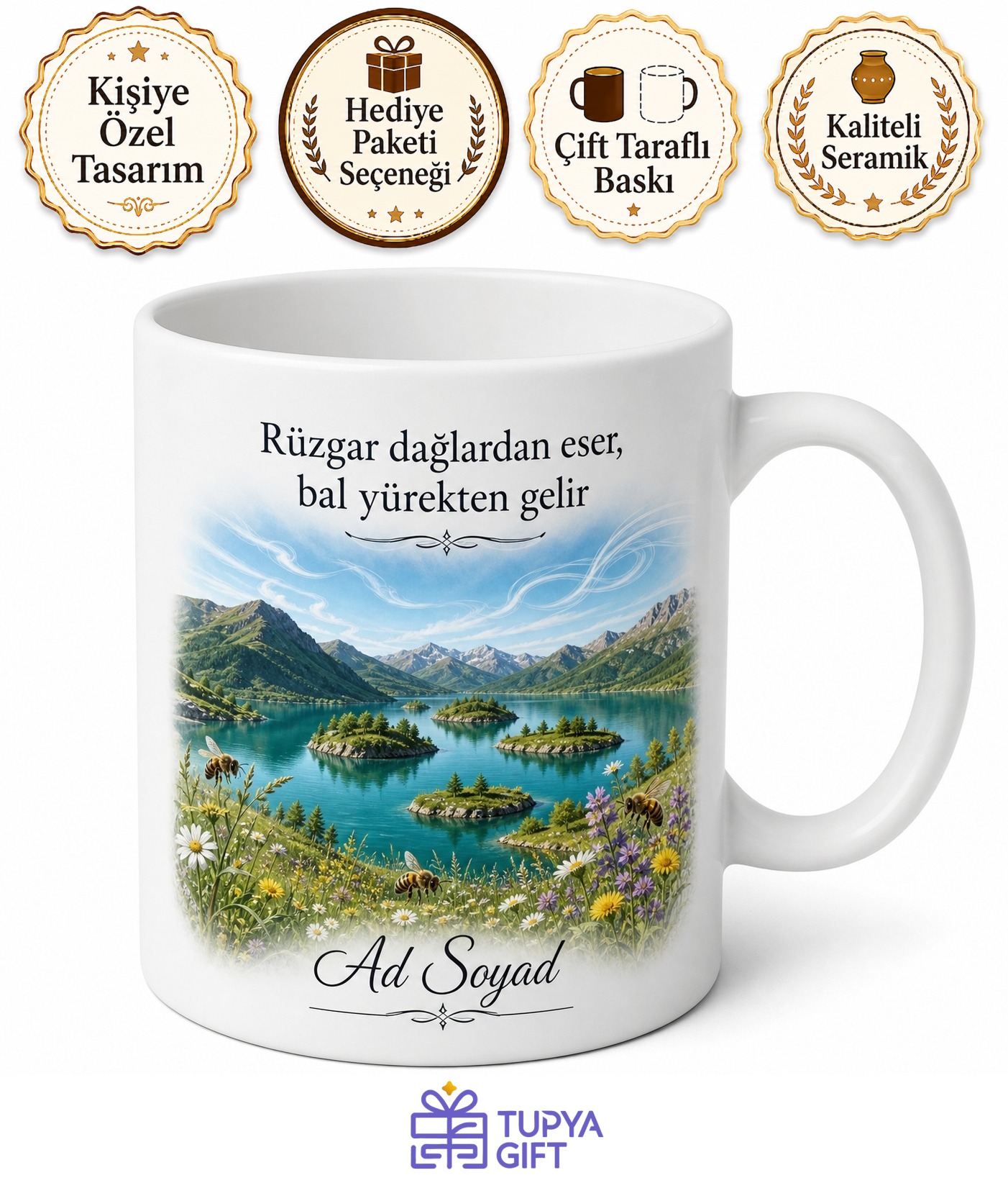 Bingöl Yüzen Adalar Bal Diyarı Dağ Rüzgarı Doğa Kupası Hediye Bardak