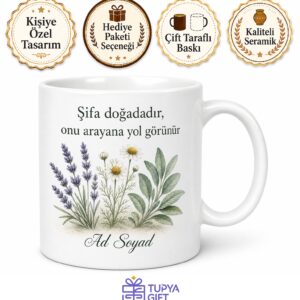 Lokman Hekim Şifası Doğal Reçeteler Efsanesi Baskılı Porselen Kupa Bardak Hediye