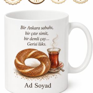 Ankara Simidi Sevenlere Başkent Sabahları Çay Kupası Hediye Bardak