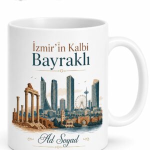 İzmir Bayraklı Fuar Smyrna Antik Kenti Şehrin Yeni Merkezi Kahve Kupası Hediye