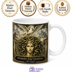 Mitolojik Efsaneler Medusa Pegasus Olympos Dağı Gizemi Kupa Bardak Hediye