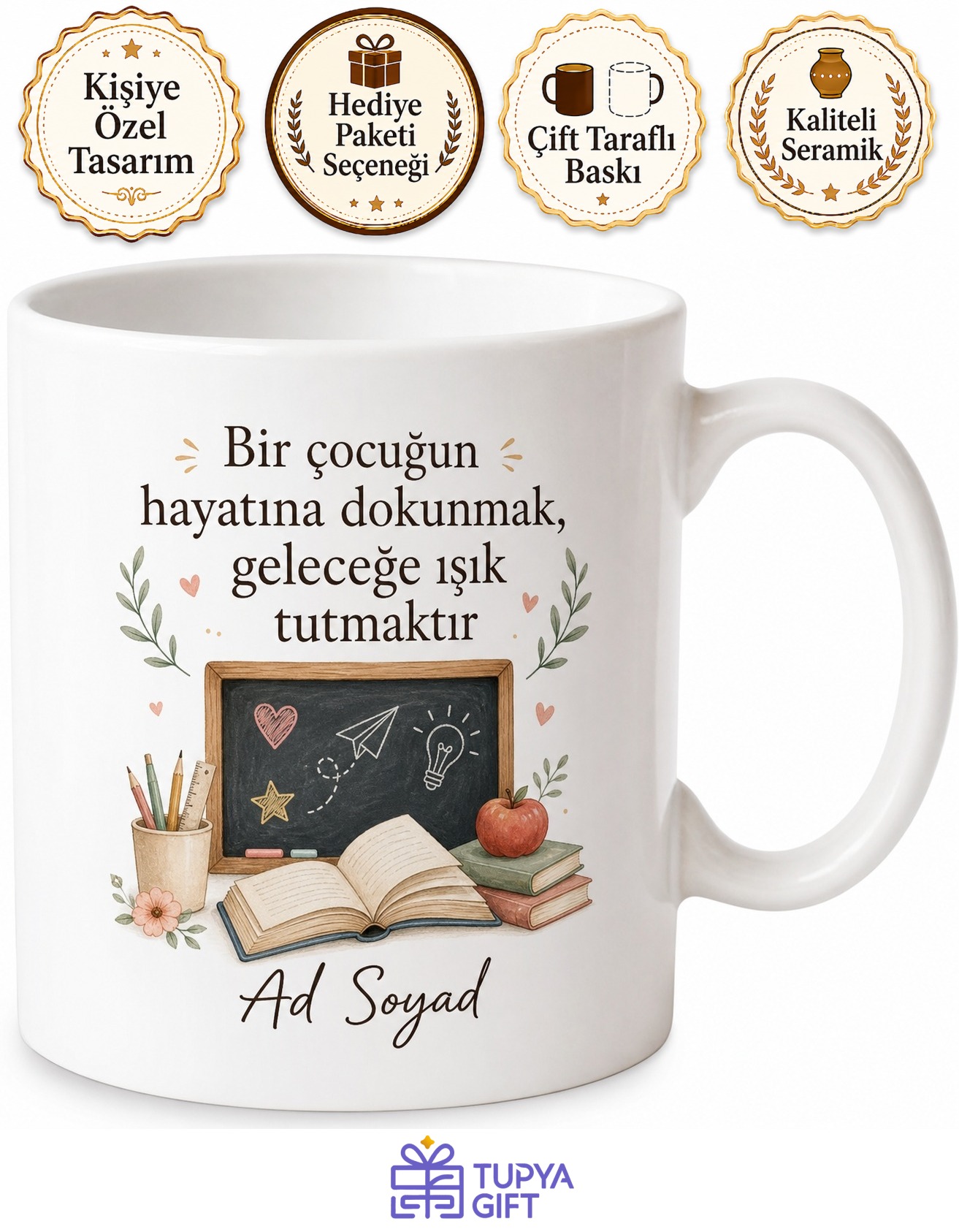 Atama Sevinci Yeni Öğretmene İlk Ders Hatırası Kupa Bardak Hediye