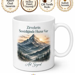 Dünya Dağ Günü Heybetli Zirvelerin Sessizliğini Sevenlere Özel Tasarım Kupa Bardak Hediye
