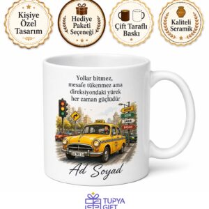 Sarı Taksi Şoförüne Taksametre Açılışı Trafik Çilesi Çay Kupası Hediye