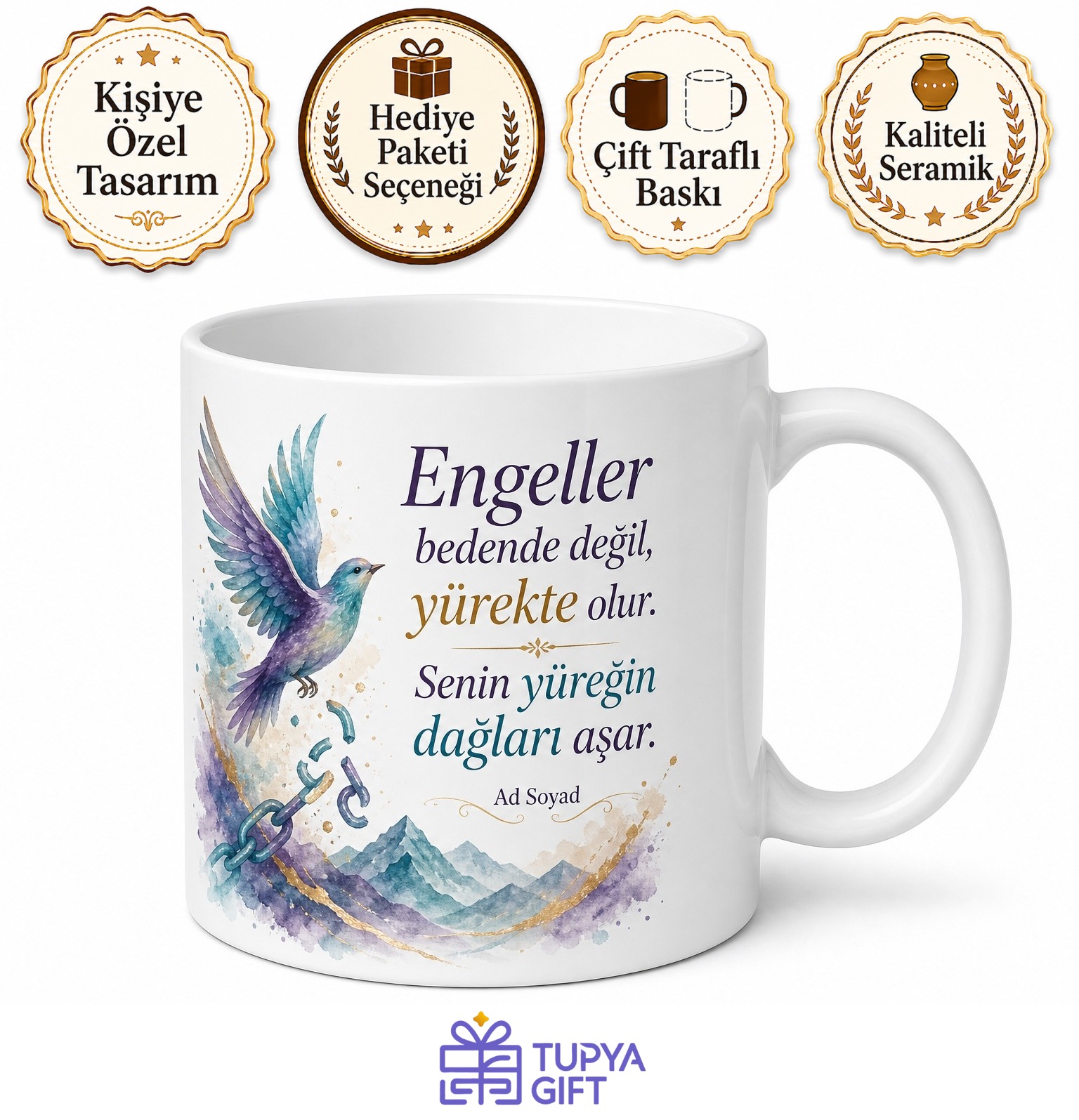 Dünya Engelliler Günü Engelleri Sevgiyle Aşan Güçlü İradelere Hediye Kupa Bardak