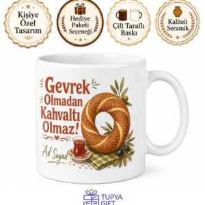 Gevrek Kullananlara İzmir Gevreki Çıtır Gevrek Ege Kahvaltısı Kupa Bardak Hediye