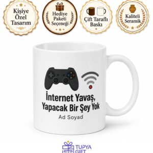 İnternet Yavaş Bahanesi Hazır Çevrimiçi Oyuncu Hediye Kupa Bardak Gamer Mug