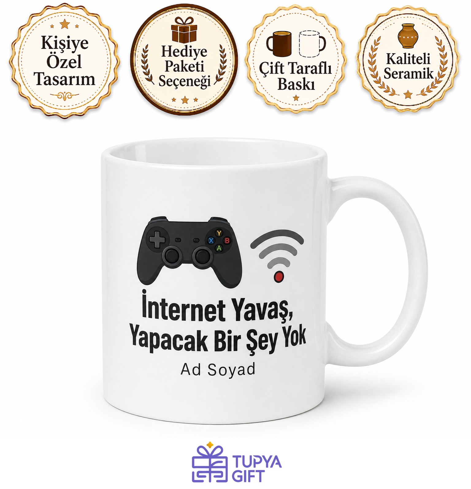 İnternet Yavaş Bahanesi Hazır Çevrimiçi Oyuncu Hediye Kupa Bardak Gamer Mug