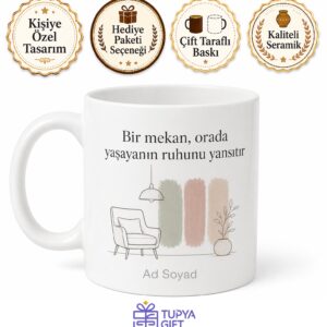İç Mimar Vizyonu Kupa Ev Dekorasyonu Değiştirenlere Özel Tasarım Hediye Bardak