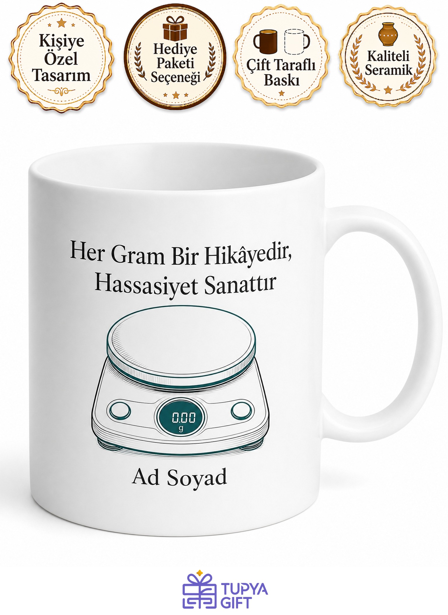 Mutfak Terazisi Kullananlara Hassas Terazi Dijital Terazi Gram Ölçümü Hediye Kupa Bardak