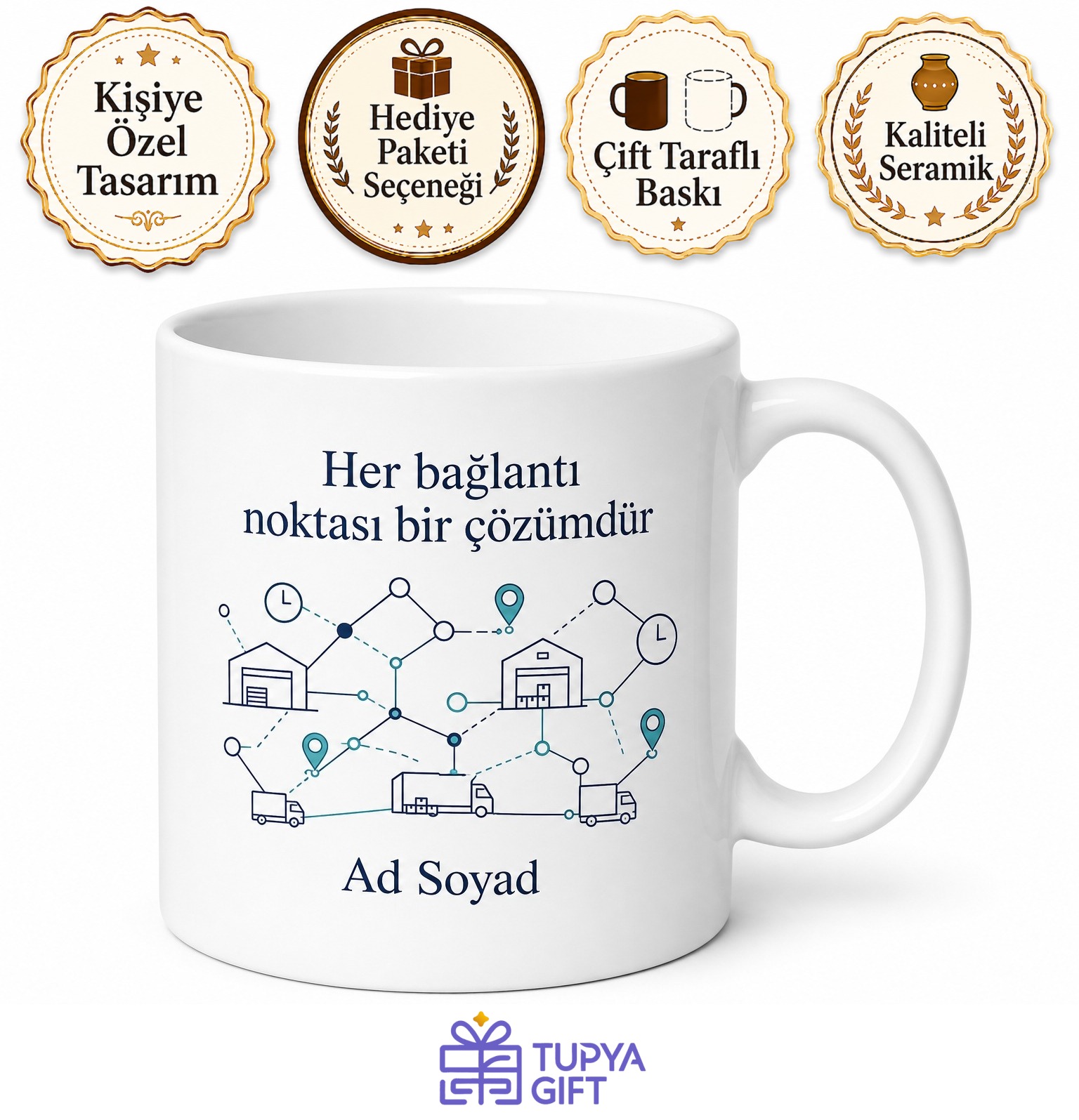 Tedarik Zinciri Uzmanına Özel Lojistik Stok Optimizasyonu Tasarım Baskılı Kupa Bardak Hediye