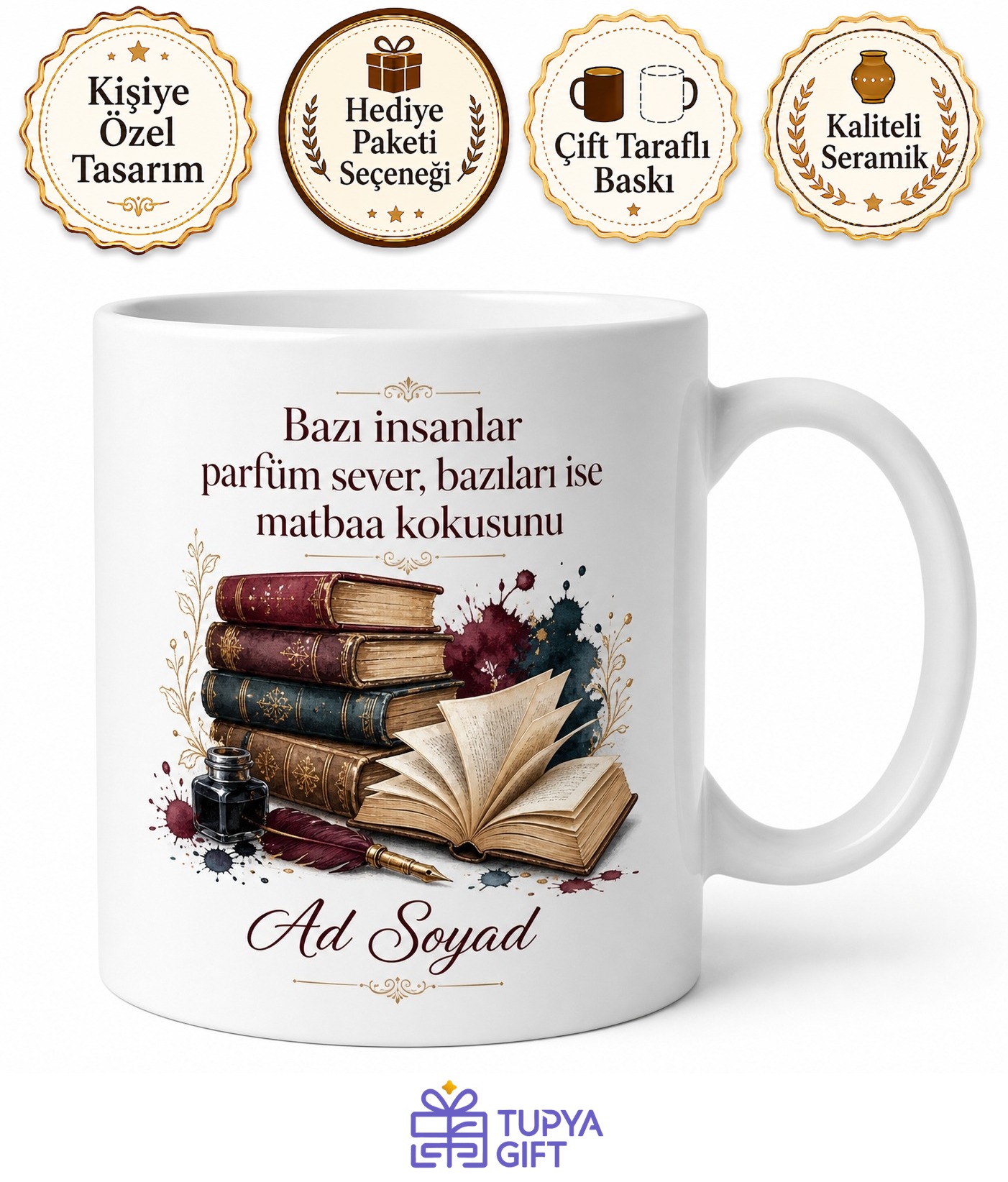 Yayınevi Çalışanına Matbaa Kokusu Yeni Çıkanlar Kitap Fuarı Hediye Kupa Bardak