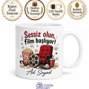 Patlamış Mısır Film İzleyenlere Ev Sineması Kupa Bardak Hediye