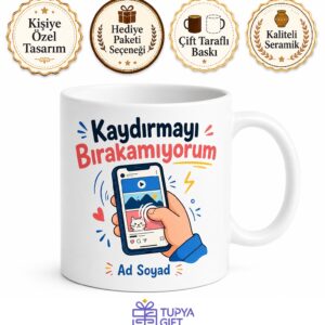 Sosyal Medya Bağımlısı Eğlenceli Kupa Bardak Hediye Baskılı Komik Mug