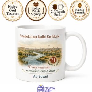 Kırıkkale Plakalı Kızılırmak Manzaralı Anadolu Ruhu Kupa Bardak Hediye
