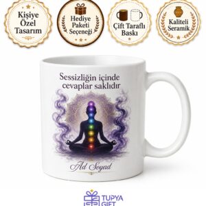 Meditasyon Eğitmeni Çakra Taşları Tütsü Dumanı İçsel Huzur Kupa Hediye Bardak