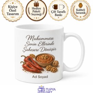 Muhammara Yapan Annelere Özel Köz Biberli Cevizli Acı Meze Kupa Bardak Hediye