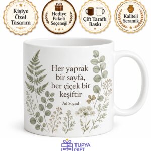 Botanik Bilimcisine Hediye Herbaryum Bitki Bilimi Çiçek Özü İnceleme Baskılı Kupa Bardak