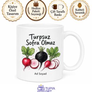 Turp Kullananlara Kırmızı Turp Siyah Turp Balık Yanı Turp Kupa Hediye Bardak