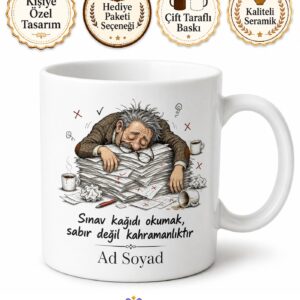 Sınav Kağıdı Okumaktan Yorulan Akademisyen Esprili Hediye Seramik Kupa Bardak